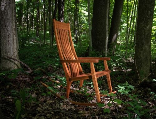 Sculpted Cherry Rocking Chair
